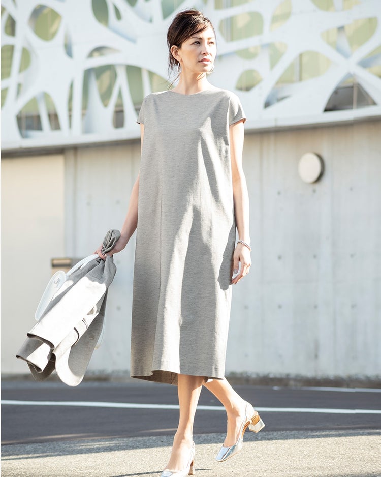 シャンブレーオックス・フォルムワンピ 詳細画像 ライトグレー 1