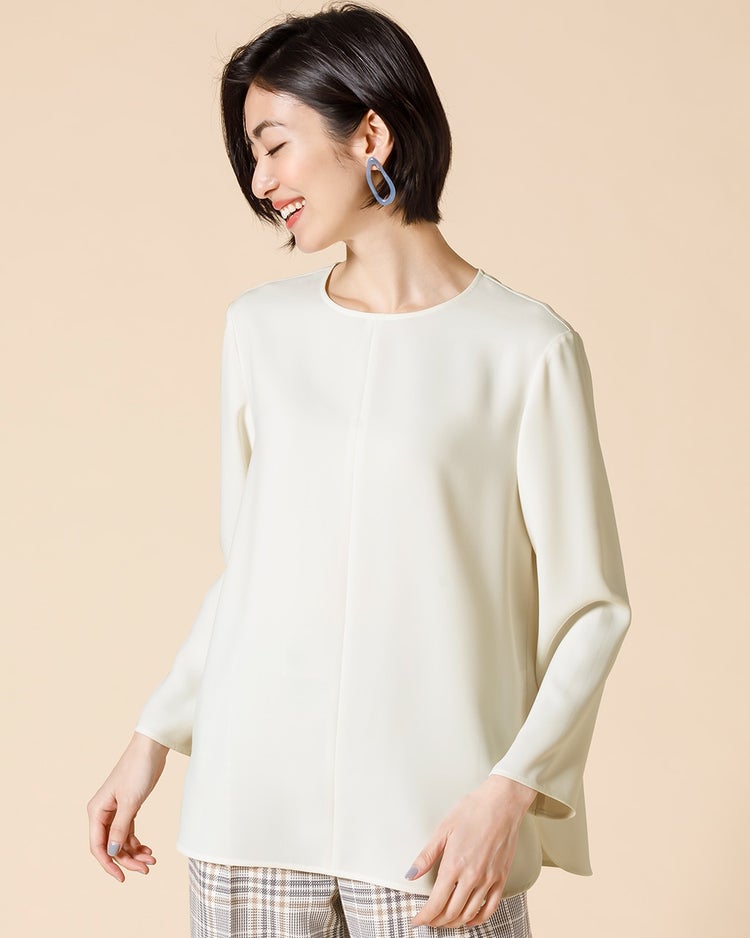 ドレープWクロス・ブラウス 詳細画像 オフホワイト 1