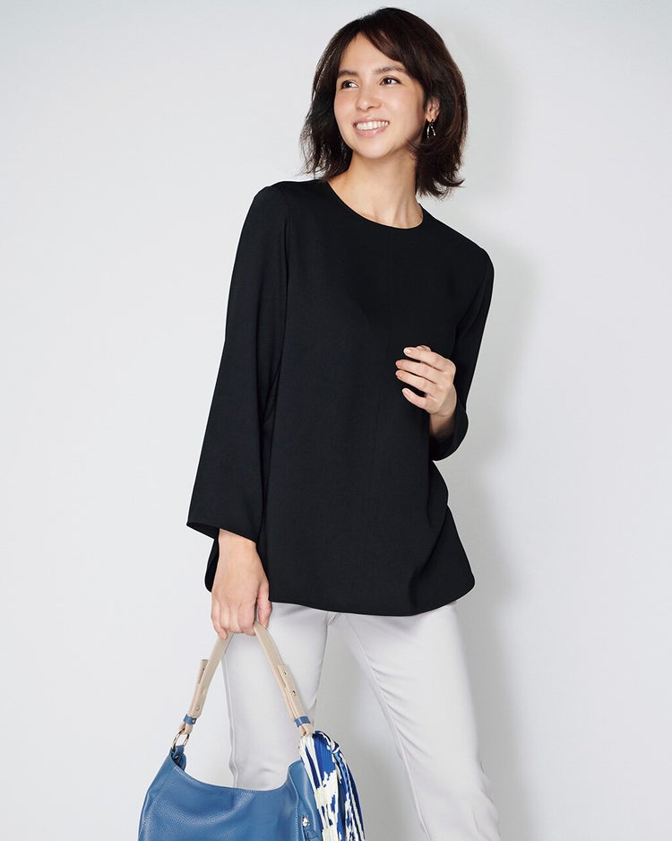 ドレープWクロス・ブラウス 詳細画像 ブラック 1