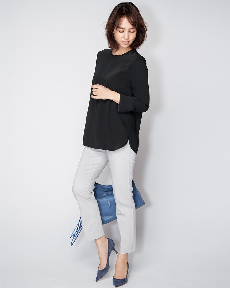 ドレープWクロス・ブラウス 詳細画像 ブラック 2