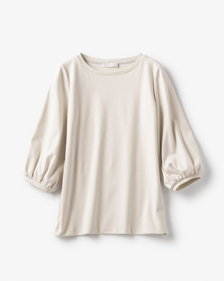 クルーネック／パフ7分袖・ドゥクラッセTシャツ 詳細画像 ライトグレー 4