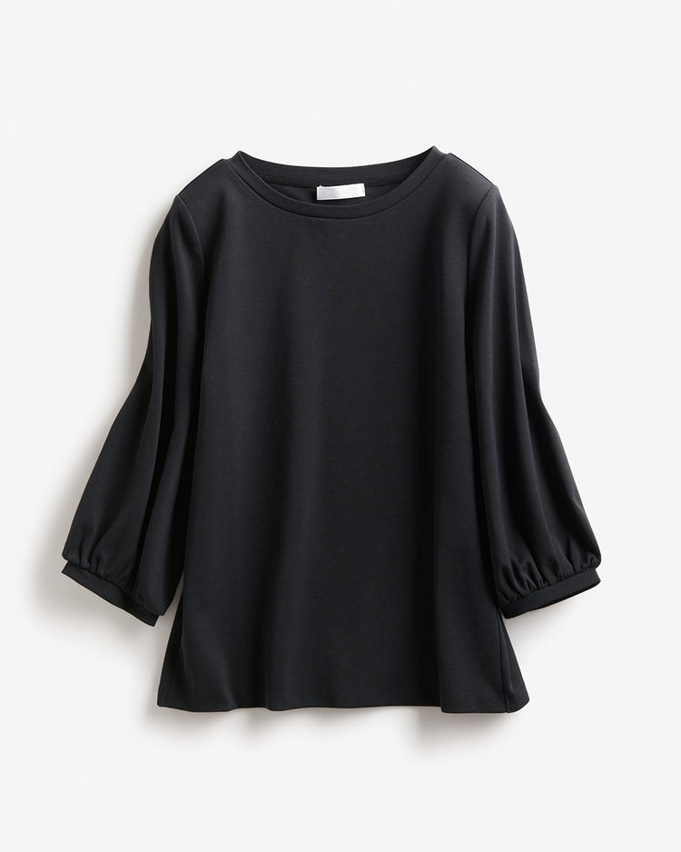 クルーネック／パフ7分袖・ドゥクラッセTシャツ 詳細画像 ブラック 3