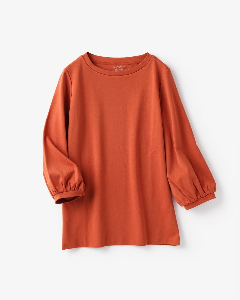 クルーネック／パフ7分袖・ドゥクラッセTシャツ 詳細画像 コニャック 4