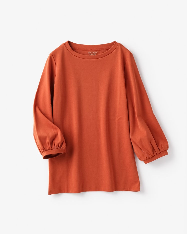 クルーネック／パフ7分袖・ドゥクラッセTシャツ 詳細画像 コニャック 4