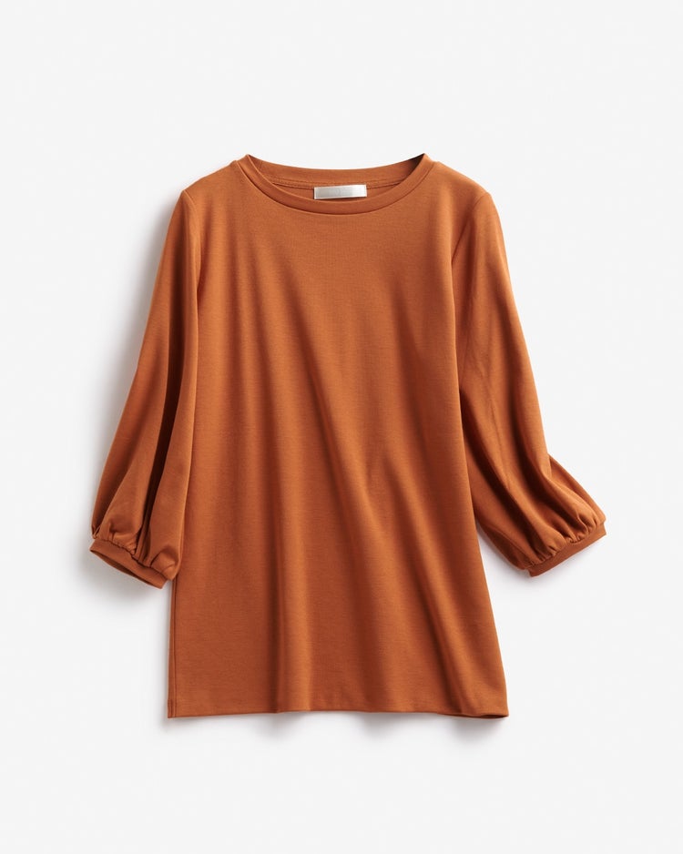 クルーネック／パフ7分袖・ドゥクラッセTシャツ 詳細画像 テラコッタ 4