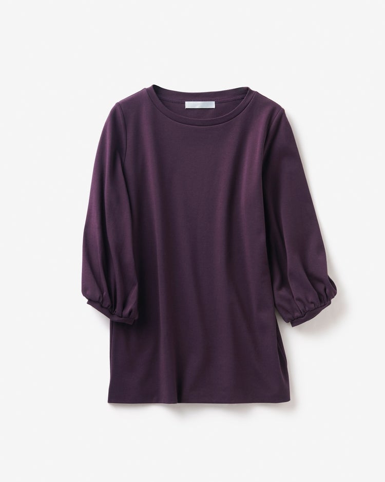 クルーネック／パフ7分袖・ドゥクラッセTシャツ 詳細画像 ダークパープル 4