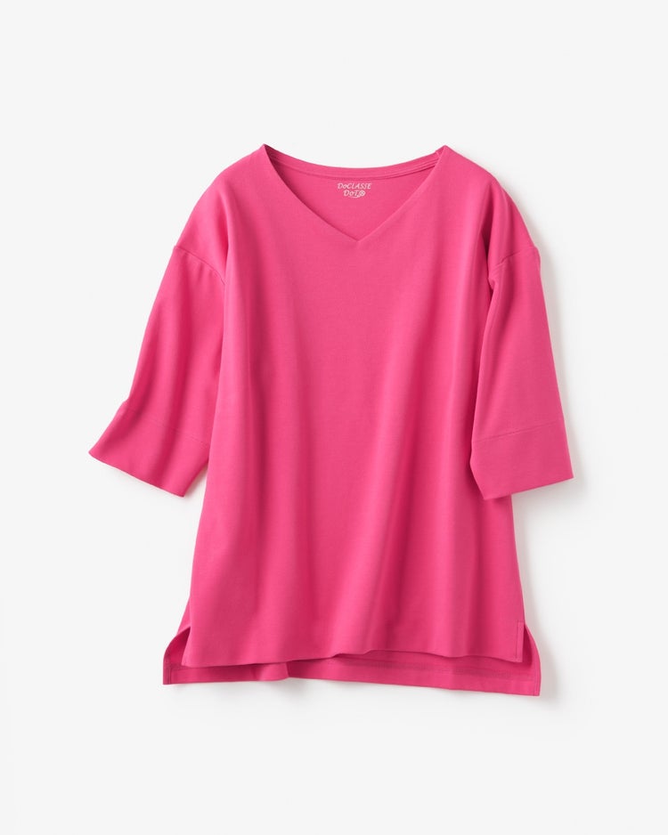 抜け感Vネック／5分袖・ドゥクラッセTシャツ/40代50代からのレディース・メンズファッション通販 DoCLASSE(ドゥクラッセ)
