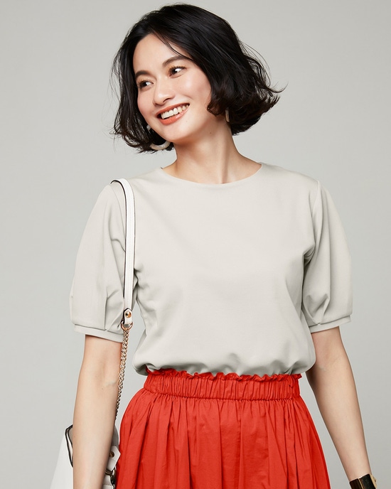 クルーネック/パフ半袖・ドゥクラッセTシャツ