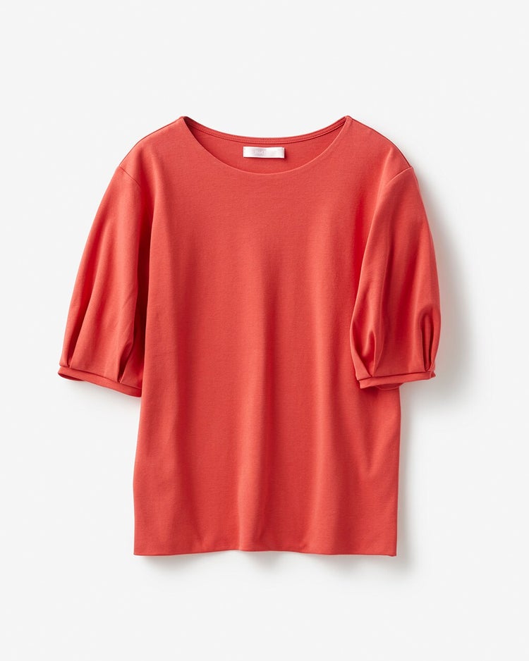 クルーネック／パフ半袖・ドゥクラッセTシャツ 詳細画像 スカーレット 4