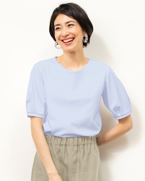 クルーネック／パフ半袖・ドゥクラッセTシャツ