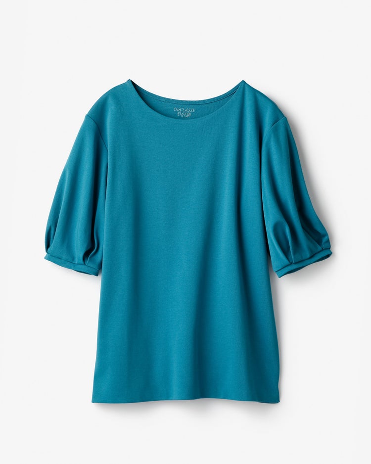 クルーネック／パフ半袖・ドゥクラッセTシャツ 詳細画像 アクア 5