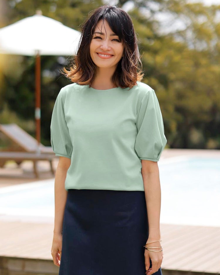 クルーネック／パフ半袖・ドゥクラッセTシャツ/40代50代からのレディース・メンズファッション通販 DoCLASSE(ドゥクラッセ)