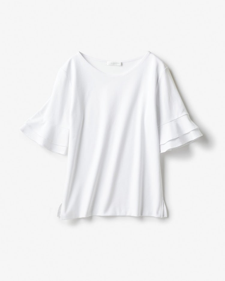フリル5分袖・ドゥクラッセTシャツ 詳細画像 ホワイト 4