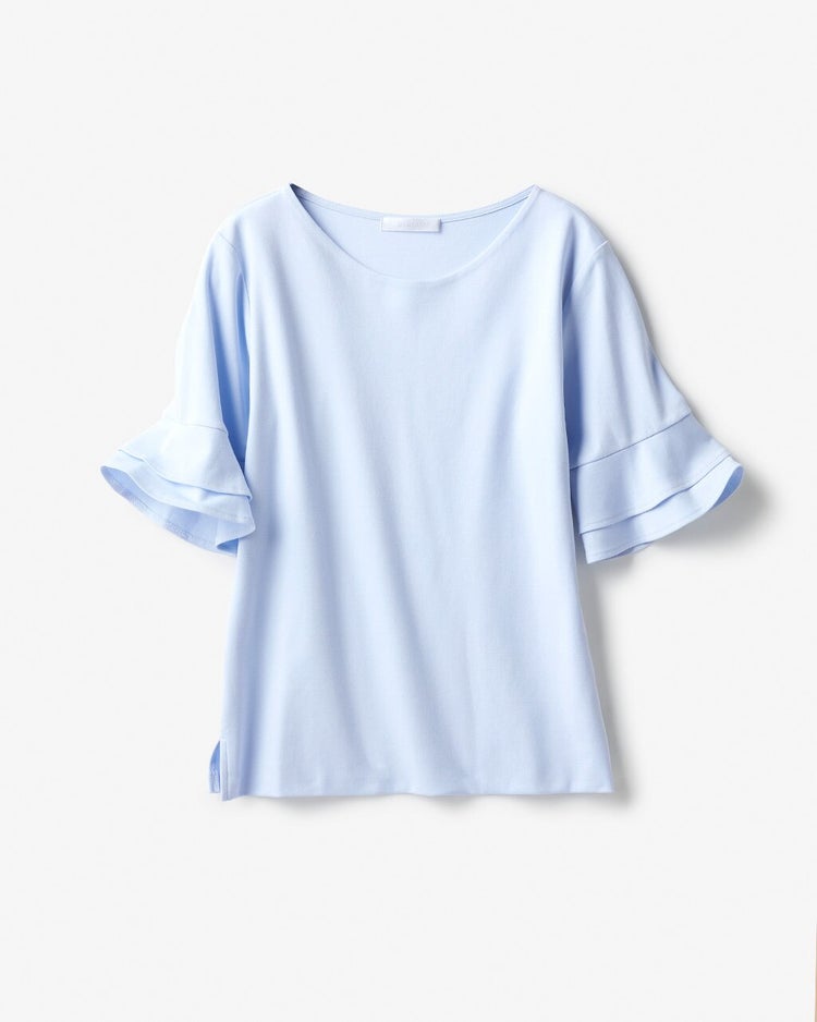 フリル5分袖・ドゥクラッセTシャツ 詳細画像 ペールブルー 3