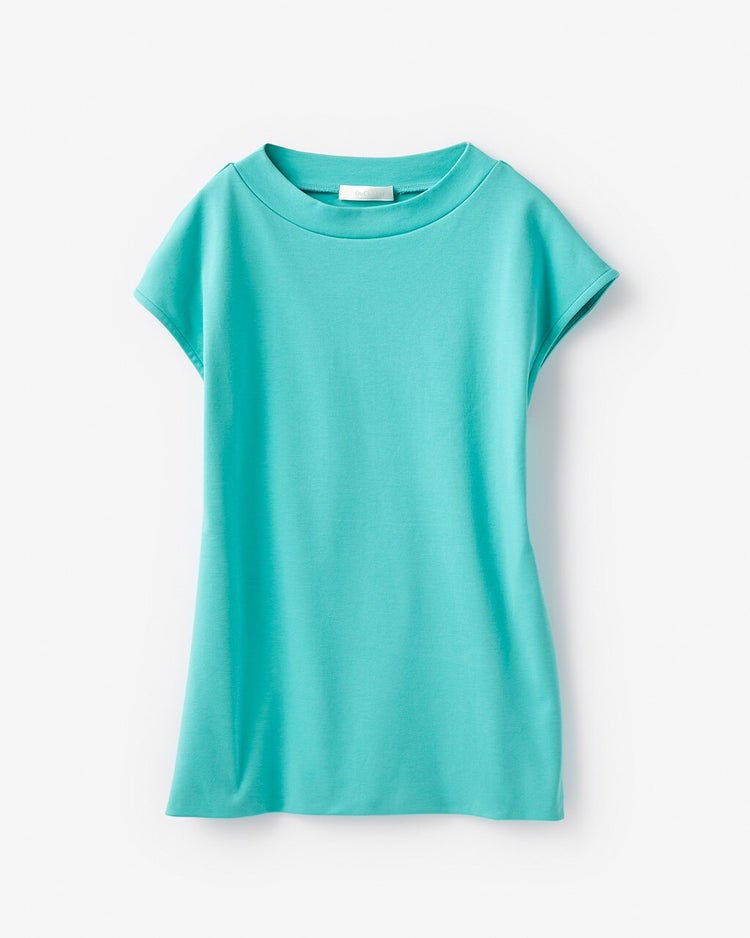 プチハイネック／フレンチ袖・ドゥクラッセTシャツ 詳細画像 ターコイズ 3