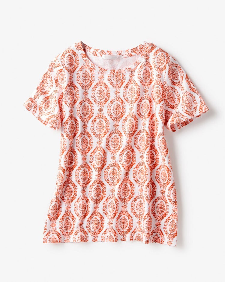 コットンスラブ・プリントTシャツ 詳細画像 オフホワイト×オレンジ 4