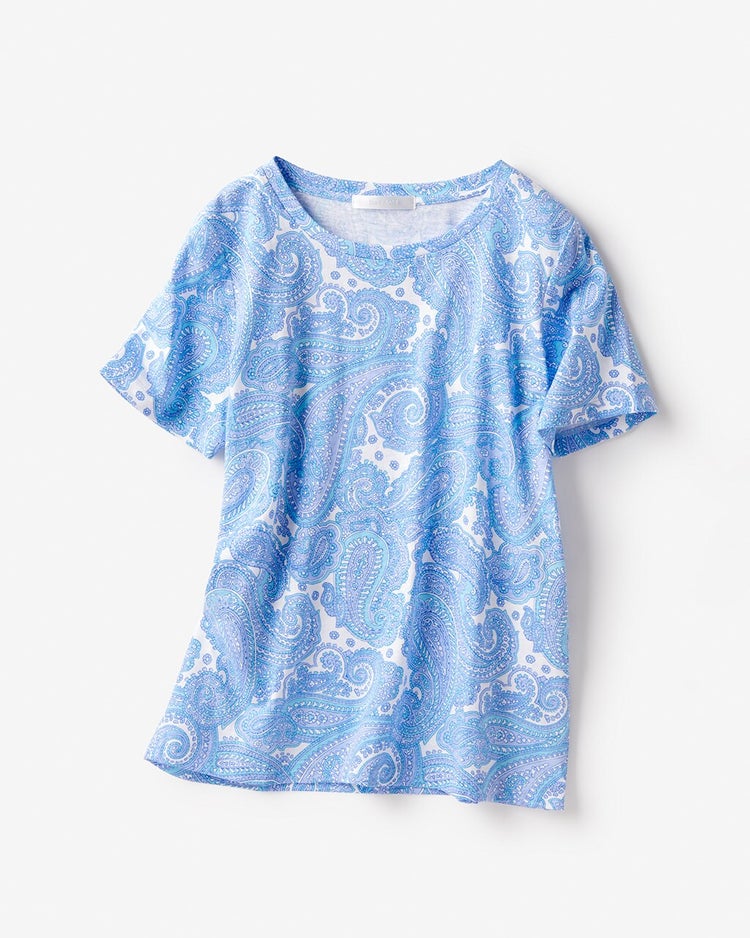 コットンスラブ・プリントTシャツ 詳細画像 ブルー 1