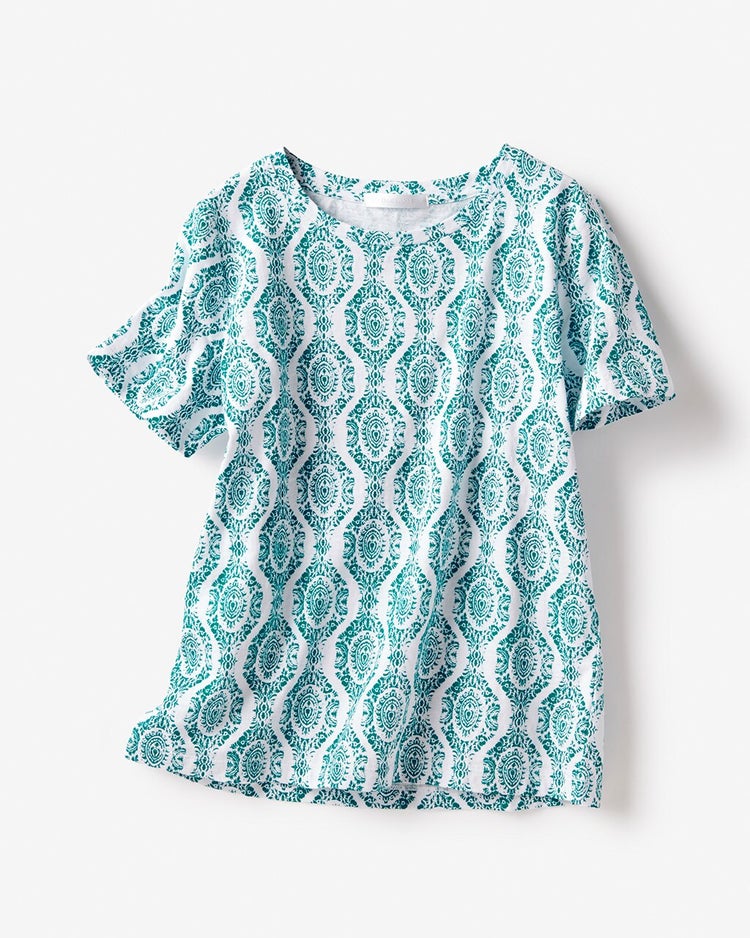 コットンスラブ・プリントTシャツ 詳細画像 ティール 1