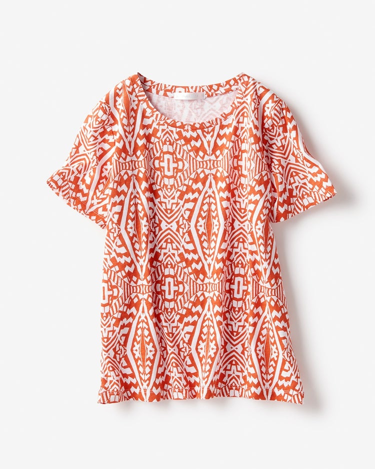 コットンスラブ・プリントTシャツ 詳細画像 オレンジ 1