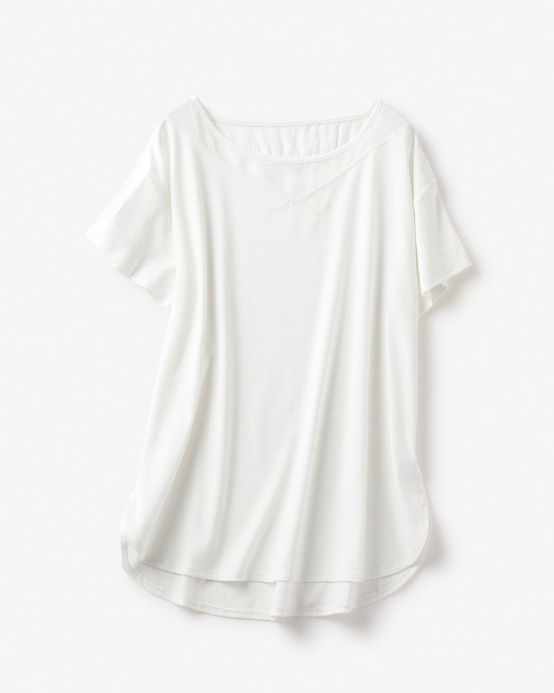 異素材切替え ニュアンスネックtシャツ 40代50代からのレディース メンズファッション通販 Doclasse ドゥクラッセ