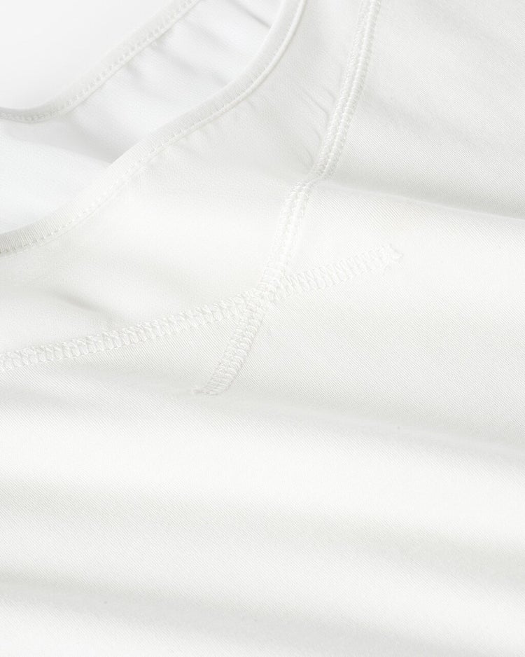 異素材切替え・ニュアンスネックTシャツ 詳細画像 ホワイト 2