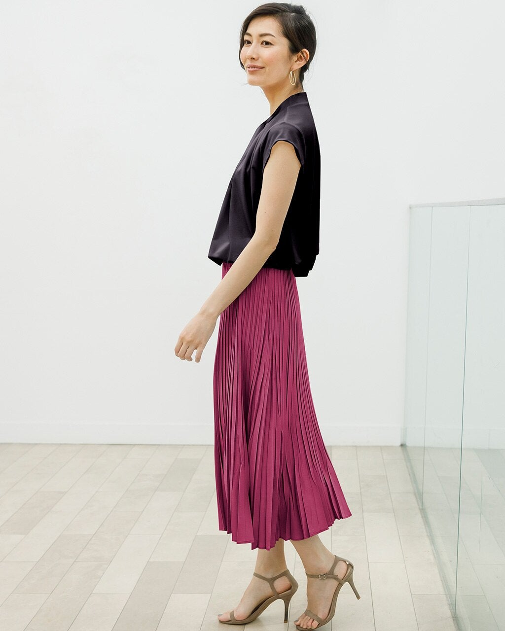 【新品】YAYA＊ボウタイブラウス＊チュニック✳︎秋コーデ 新品】 新品】YAYA＊ボウタイブラウス＊チュニック✳︎秋コーデ