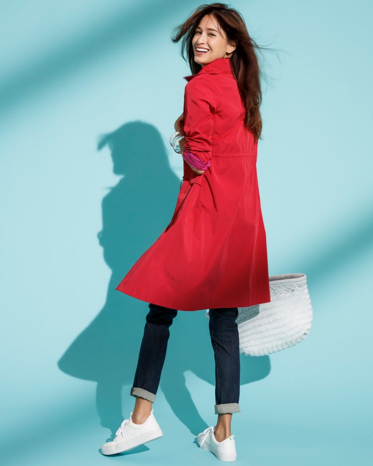 二重織リバーシブル・ステンカラーコート 詳細画像 レッド&times;ピンク 3