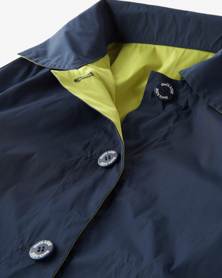 二重織リバーシブル・ステンカラーコート 詳細画像 ネイビー&times;グリーン 2