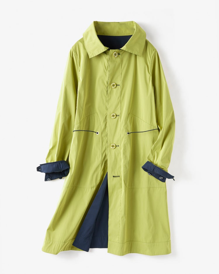 二重織リバーシブル・ステンカラーコート 詳細画像 ネイビー&times;グリーン 6