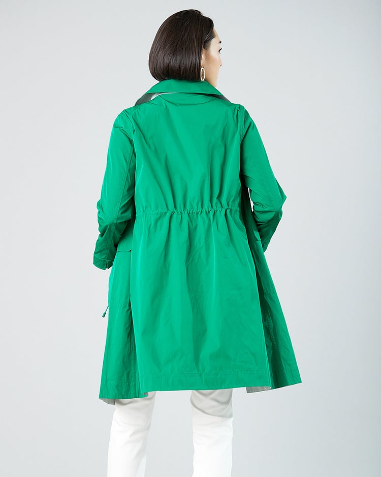 二重織リバーシブル・ステンカラーコート 詳細画像 グリーン&times;グレー 2