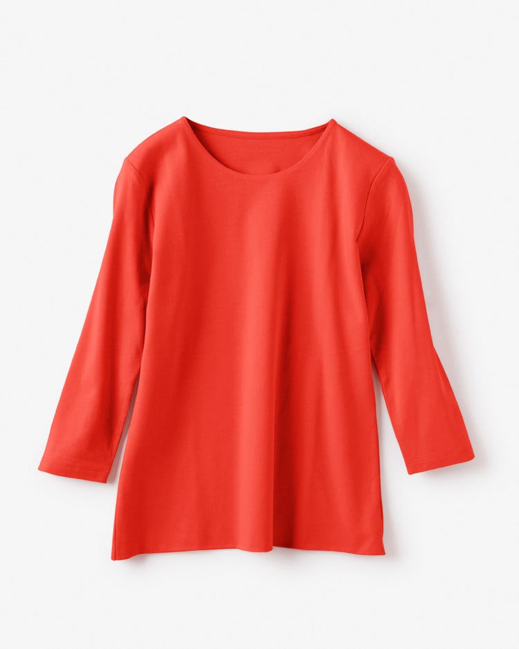 クルーネック／7分袖・ドゥクラッセTシャツ 詳細画像 スカーレット 1