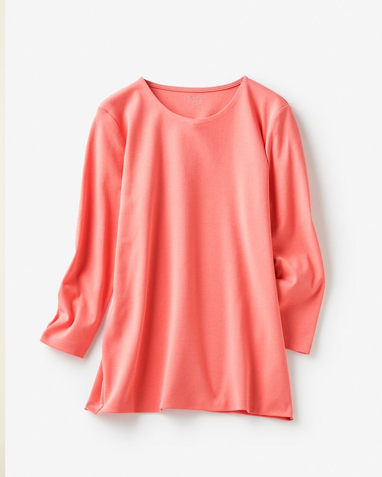 クルーネック／7分袖・ドゥクラッセTシャツ 詳細画像 コーラル 6