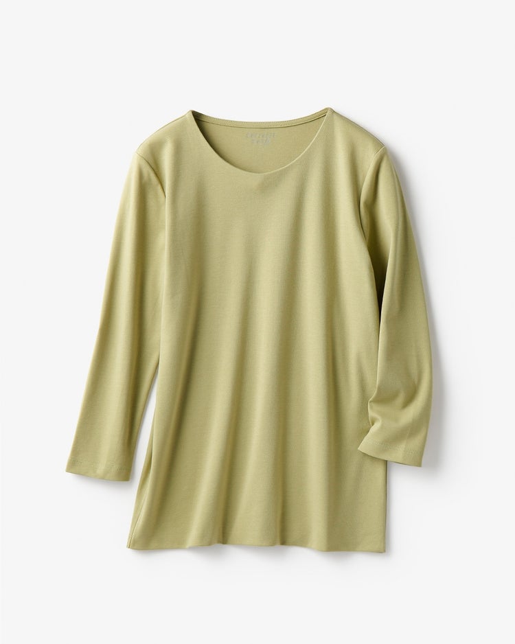 クルーネック／7分袖・ドゥクラッセTシャツ 詳細画像 ピスタチオ 3