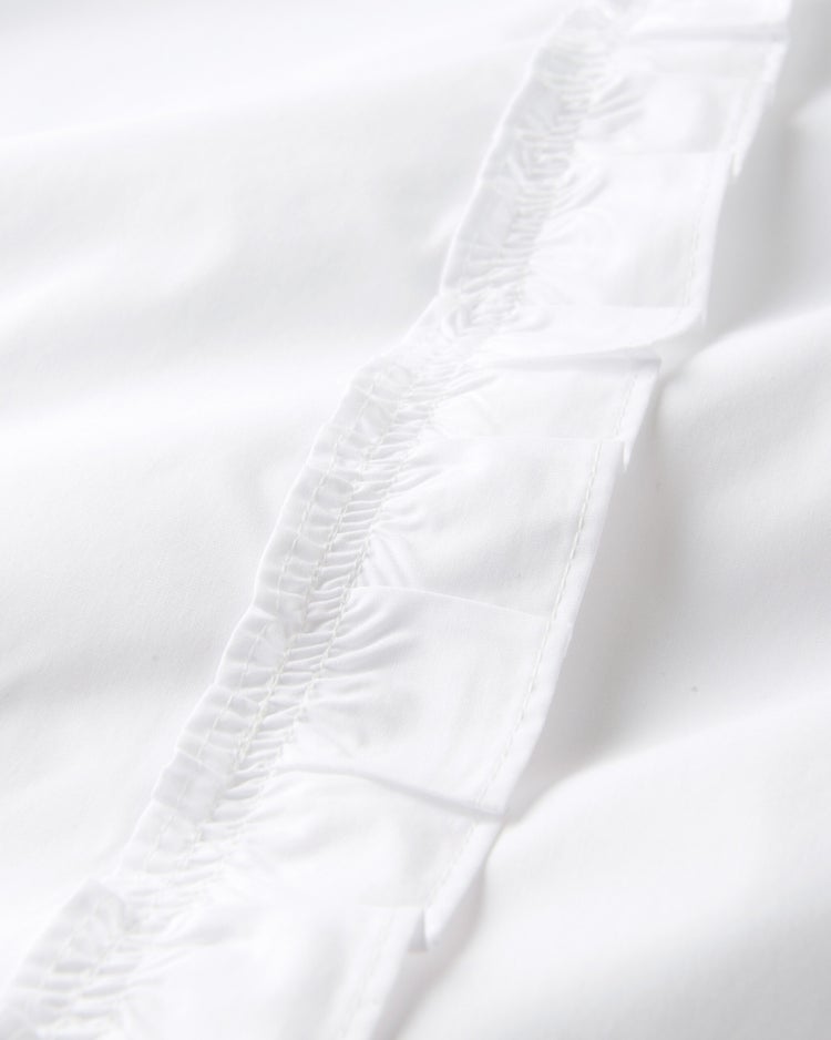 ストレッチコットン・フリル使いシャツ 詳細画像 ホワイト 4