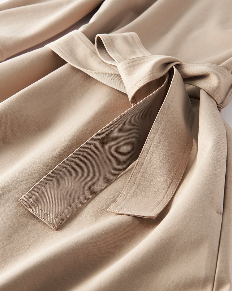 □ストレッチポンチ・レース付きロングワンピ 詳細画像 ベージュ 6