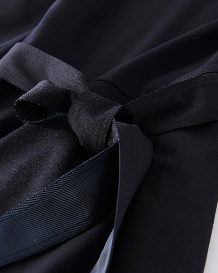 □ストレッチポンチ・レース付きロングワンピ 詳細画像 ミッドナイトブルー 3