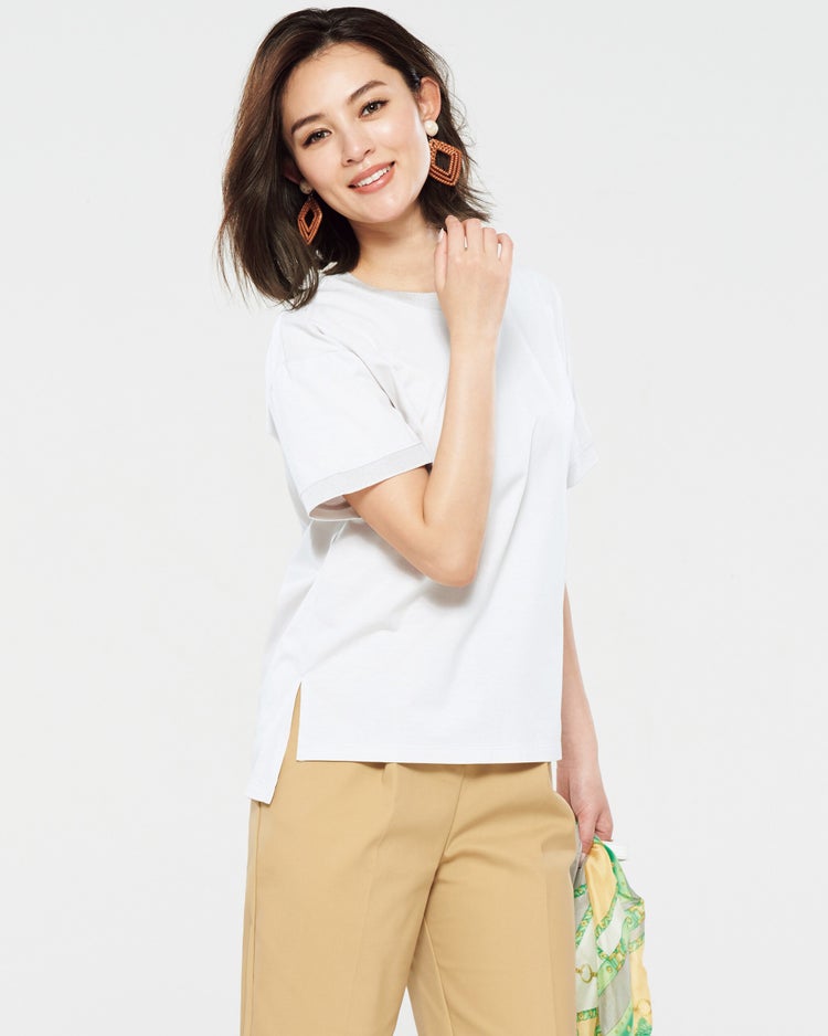 シルコットンUV・クルーネックTシャツ 詳細画像 ホワイト 1