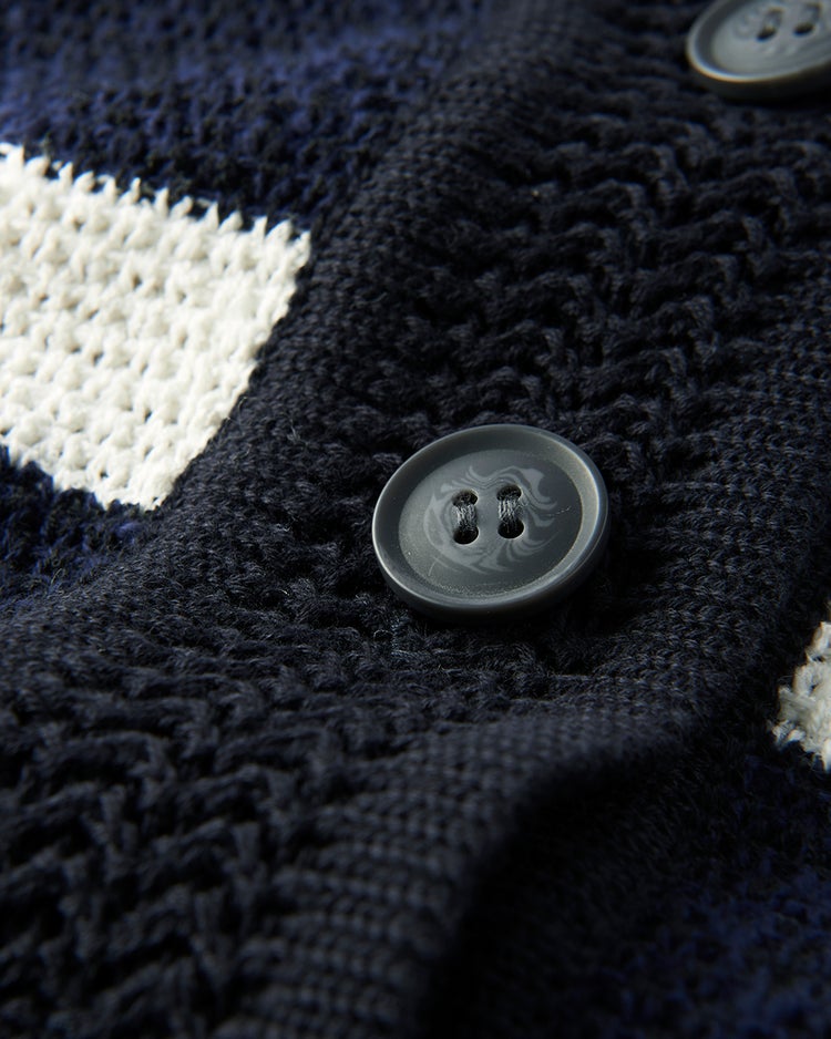 ツイーディニット・カーデセットアップ 詳細画像 ネイビーＸオフ 2