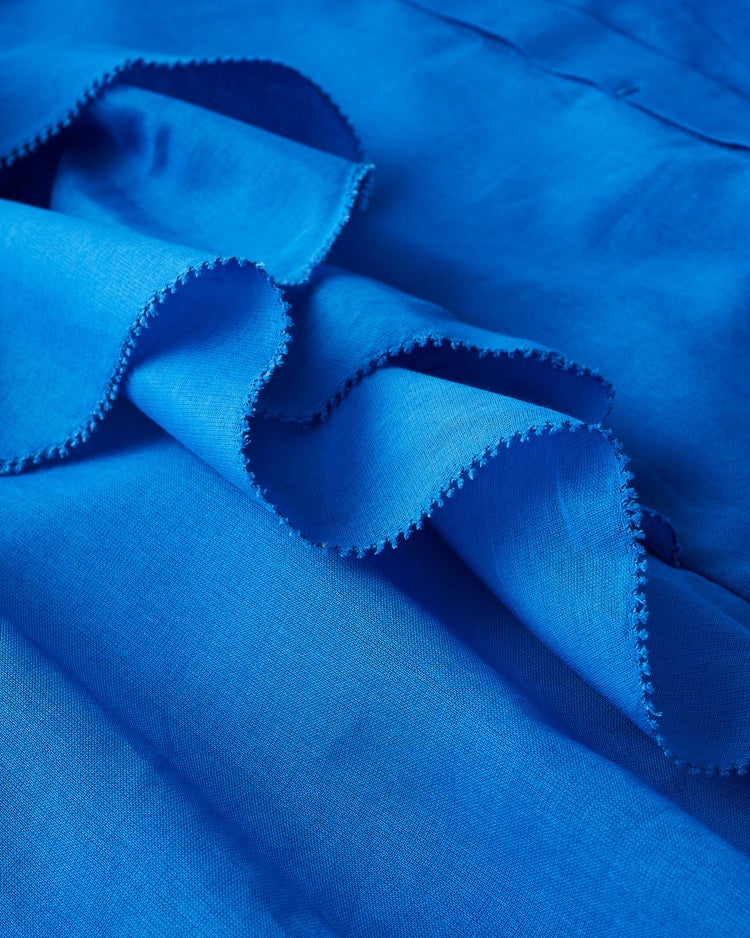 コットンボイル・ボウタイブラウス 詳細画像 ブルー 4