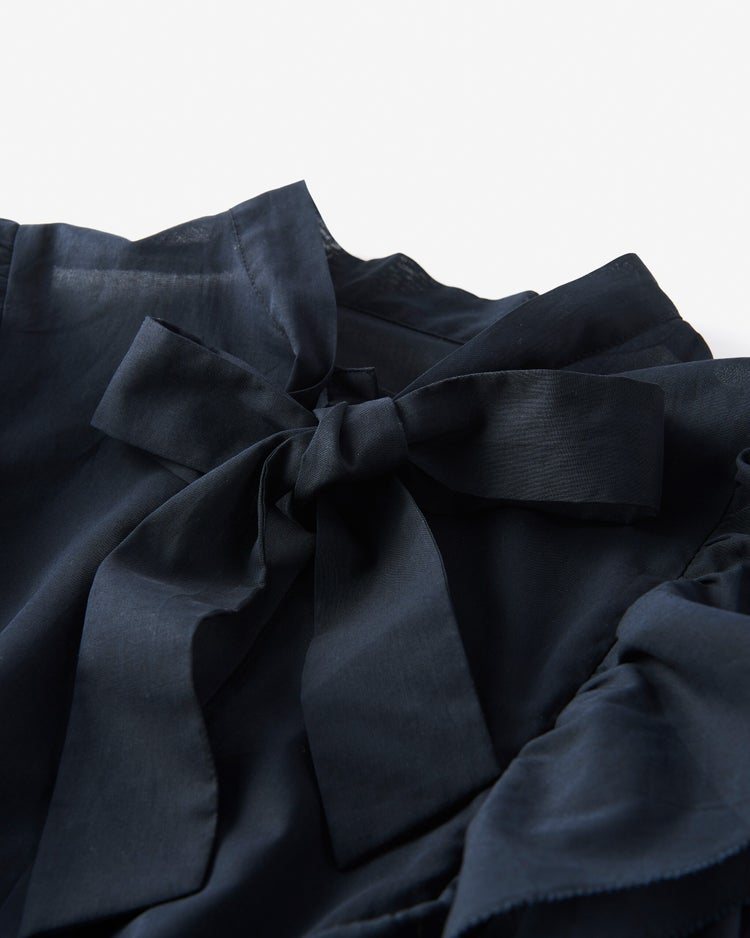 コットンボイル・ボウタイブラウス 詳細画像 ミッドナイトブルー 3