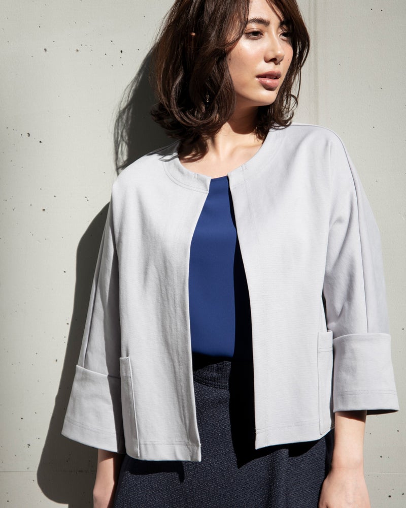 ストレッチポンチ ノーカラージャケット 40代50代からのレディース メンズファッション通販 Doclasse ドゥクラッセ