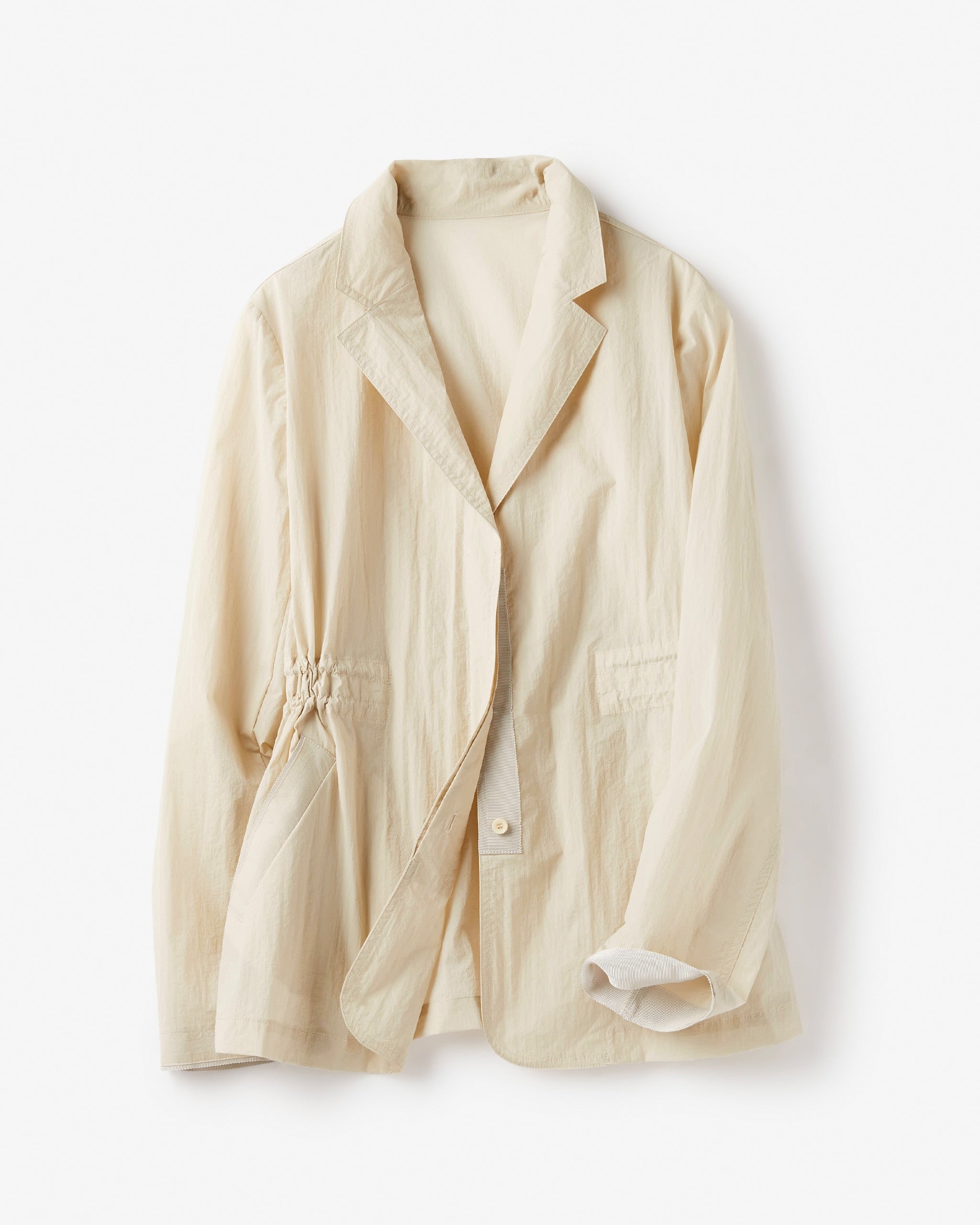 美品フォクシーニューヨーク　テーラードジャケット ベージュL ストレッチ　薄手 フォクシーニューヨーク collection Front Pleated Fitted