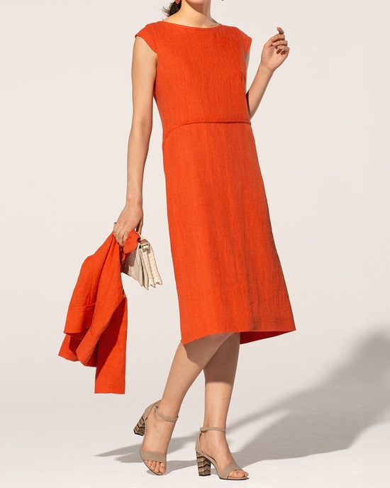 リネンコットン・切替ワンピース