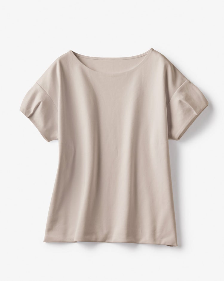 クルーネック／タック半袖・ドゥクラッセTシャツ 詳細画像 グレーベージュ 1