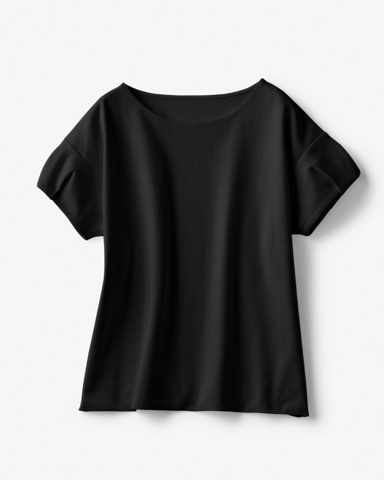 クルーネック／タック半袖・ドゥクラッセTシャツ 詳細画像 ブラック 1