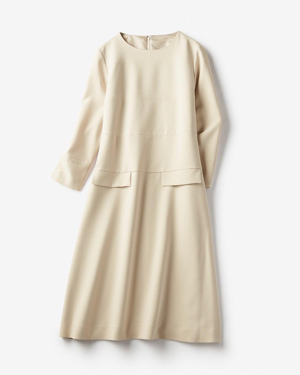 二重織ストレッチ・デザインワンピース/40代50代からの