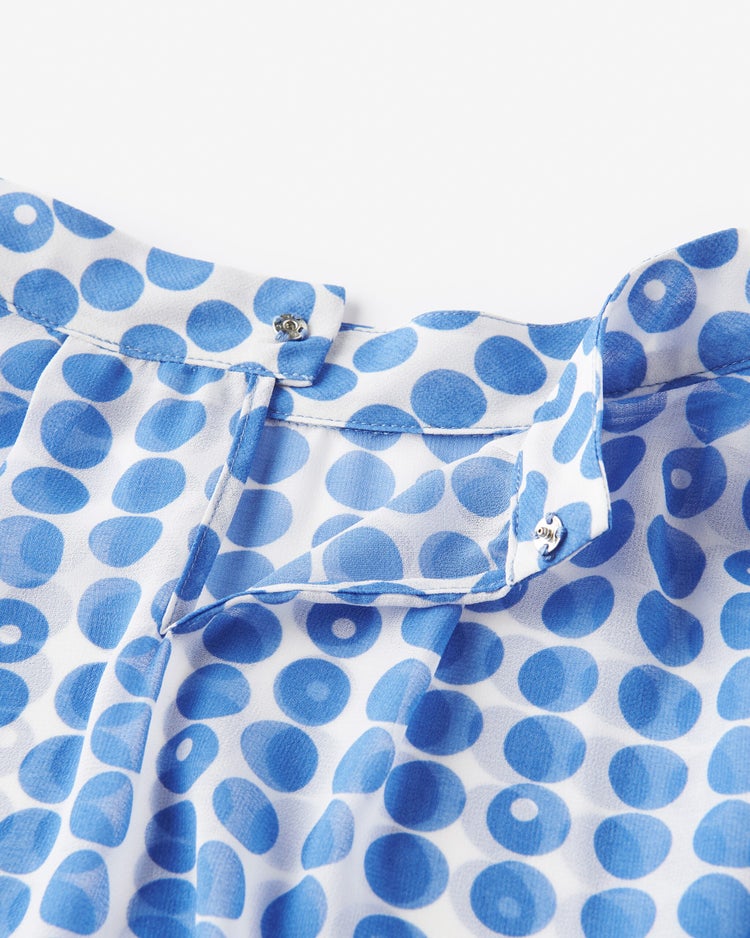 シフォンプリント・スタンドブラウス 詳細画像 サックス 2