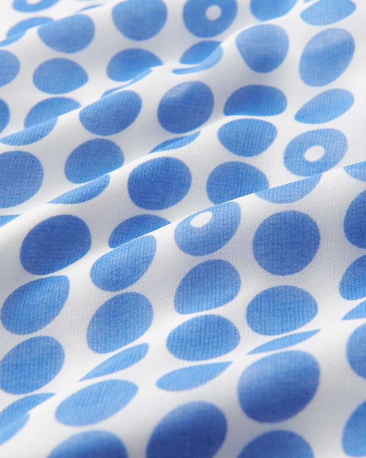 シフォンプリント・スタンドブラウス 詳細画像 サックス 3