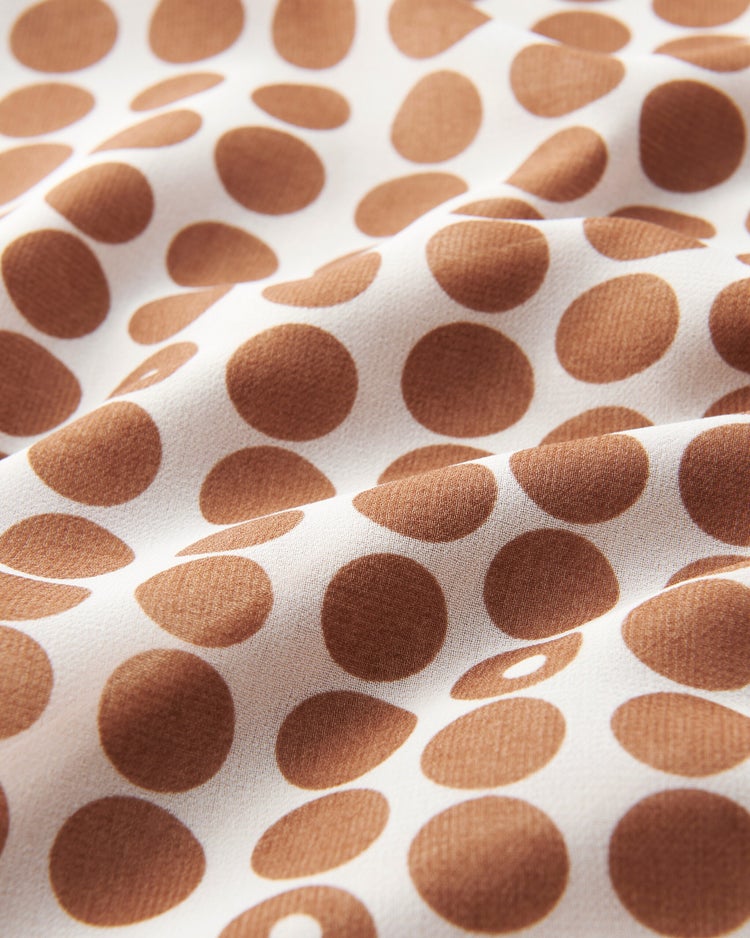 シフォンプリント・スタンドブラウス 詳細画像 ブラウン 5