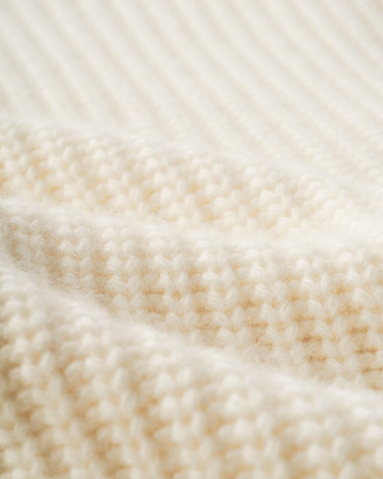 イタリア糸・カシミヤ混畦編みニット 詳細画像 オフホワイト 2